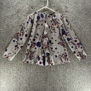 Banana Republic Blouse Womens‎ Small Floral Ruffles Ladies Shirt Long Sleeve